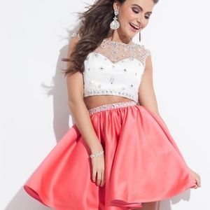 Rachel Allan 4008 Coral White Two Piece